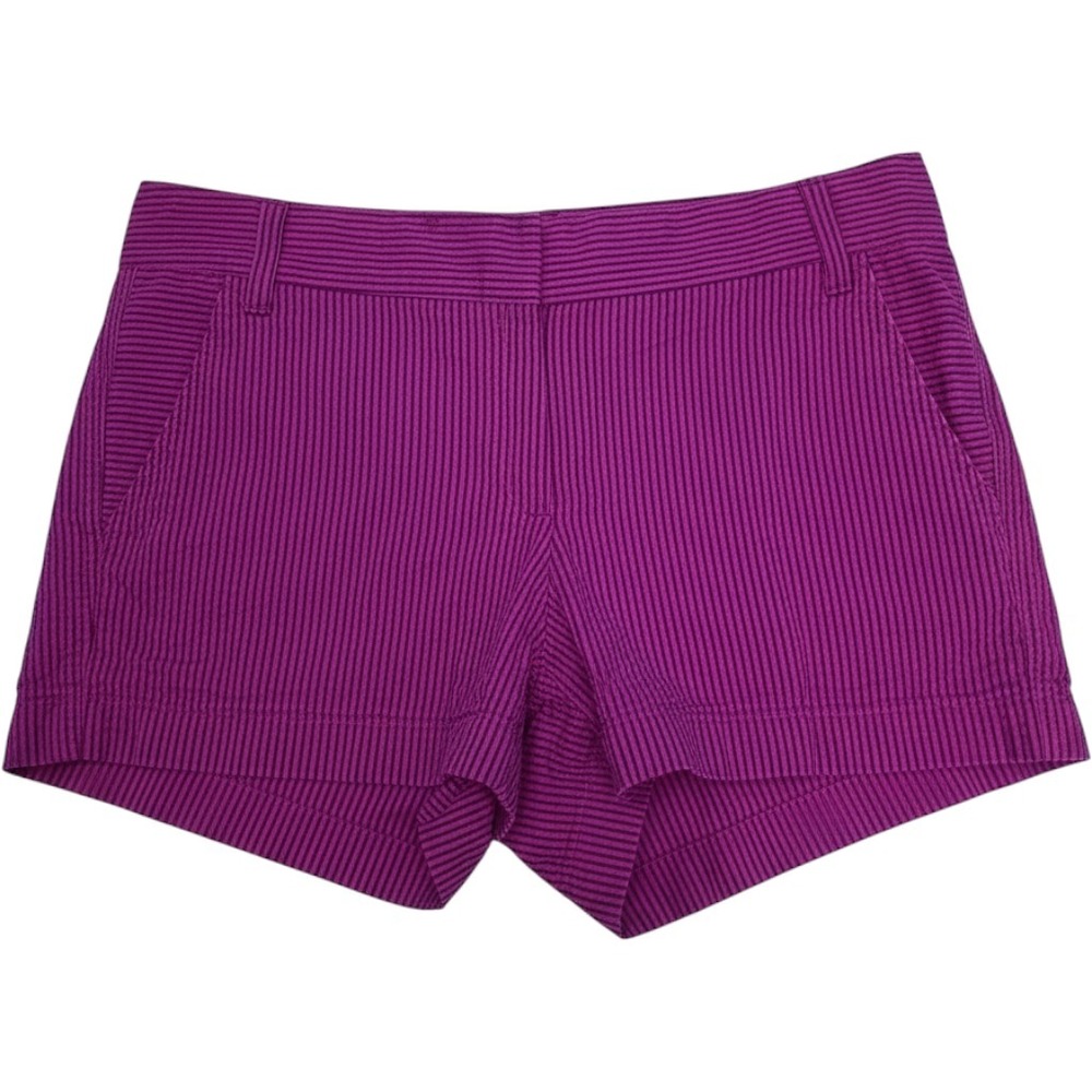 J.Crew Seersucker Striped Shorts 2 Magenta Purple Preppy Summer Coastal